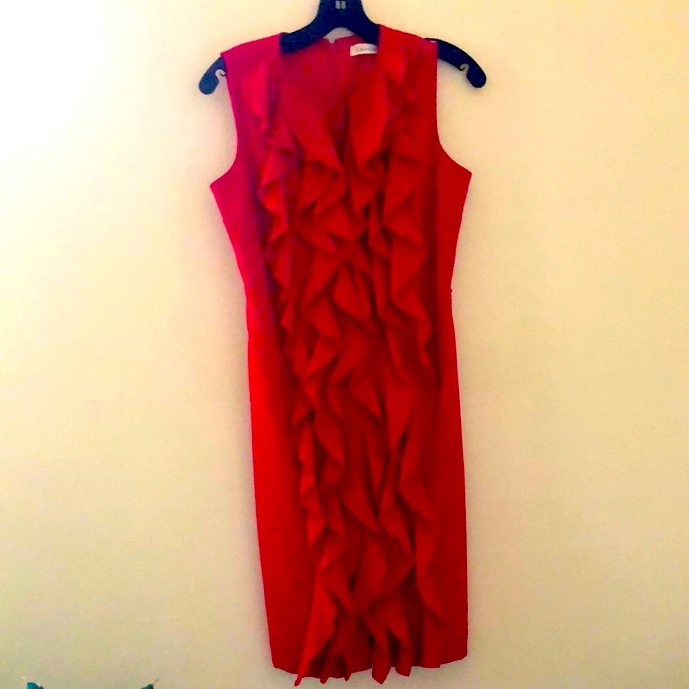 Vibrant red sexy Calvin Klein dress